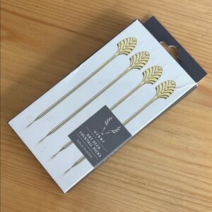 Viski Art Deco Cocktail Picks - Gold Plated